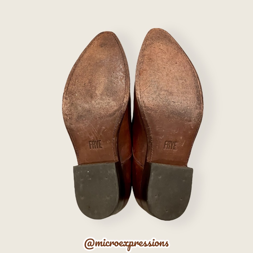 $369 Frye Billy Shootie Cognac Leather Southwestern Casual Pointed Ankle Booties - Picture 15 of 16